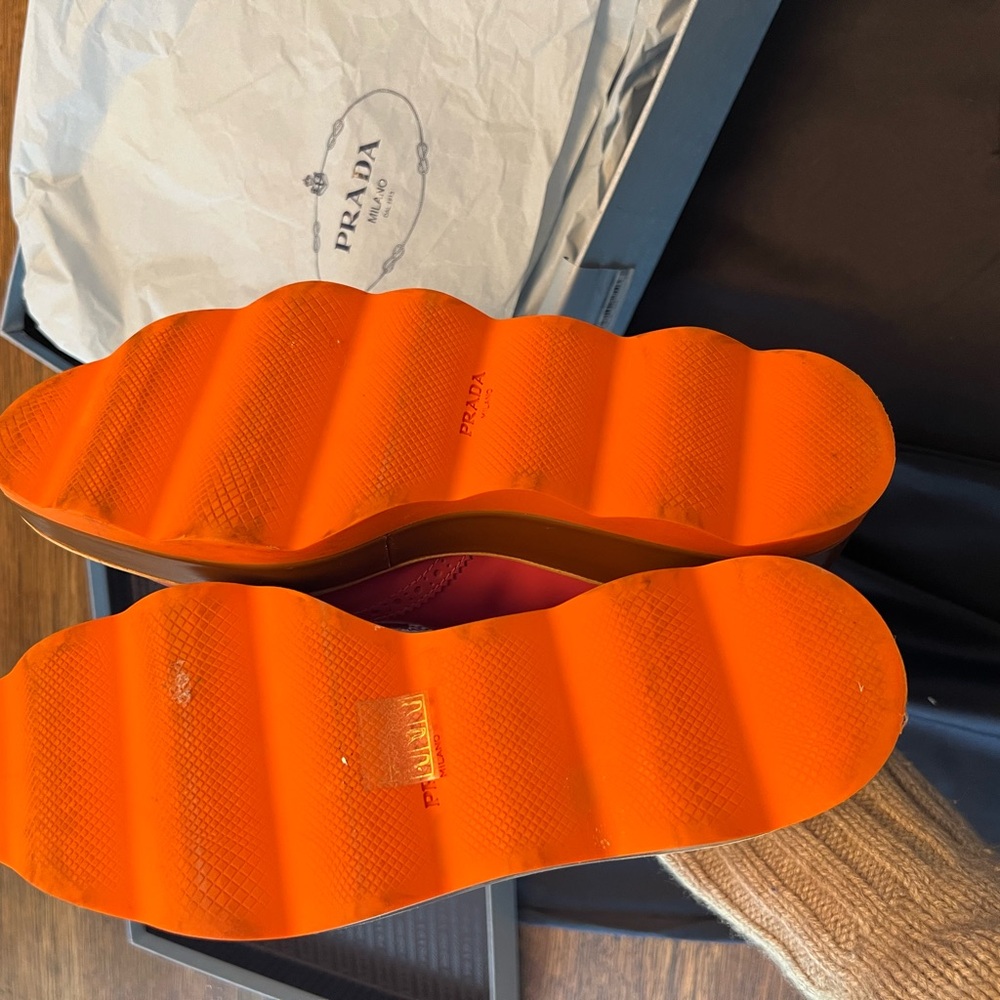 Prada Spazzolato Platform Wingtip Loafers - Picture 7 of 8